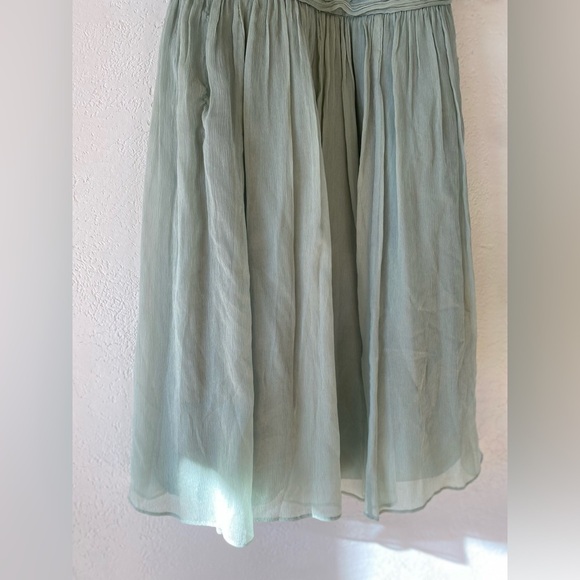 J. Crew Sinclair Silk Chiffon Dress Sea Foam Green Blue Mint Dusty Shale 4 Short - Picture 5 of 7